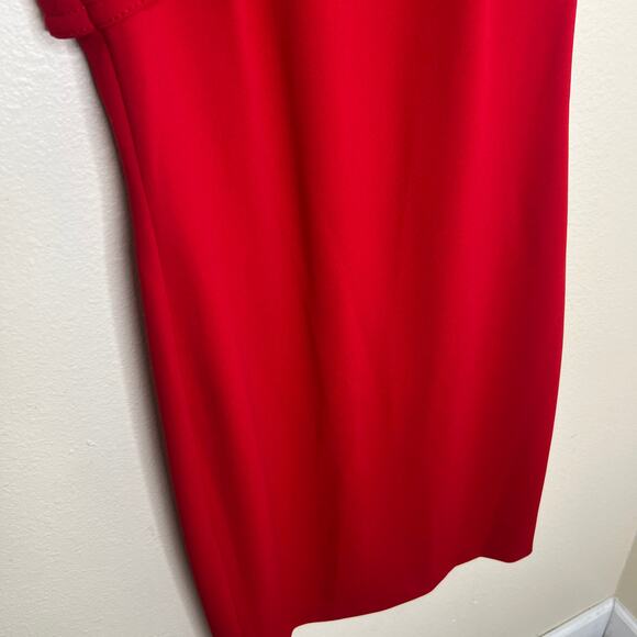 Calvin Klein Christmas Red Flutter Sleeve Sheath Dress 6 - Picture 3 of 10